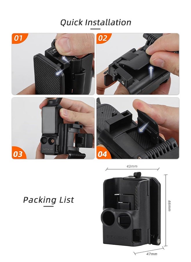 GIFT Magnetic Suction Bracket, Compatible With Dji Osmo Pocket 3, Pocket3 Accessory Expansion Adapter Magnetic Suction Shell Base,For Desktop, Vertical Surface Use, Adjustable, Black  - Image 4