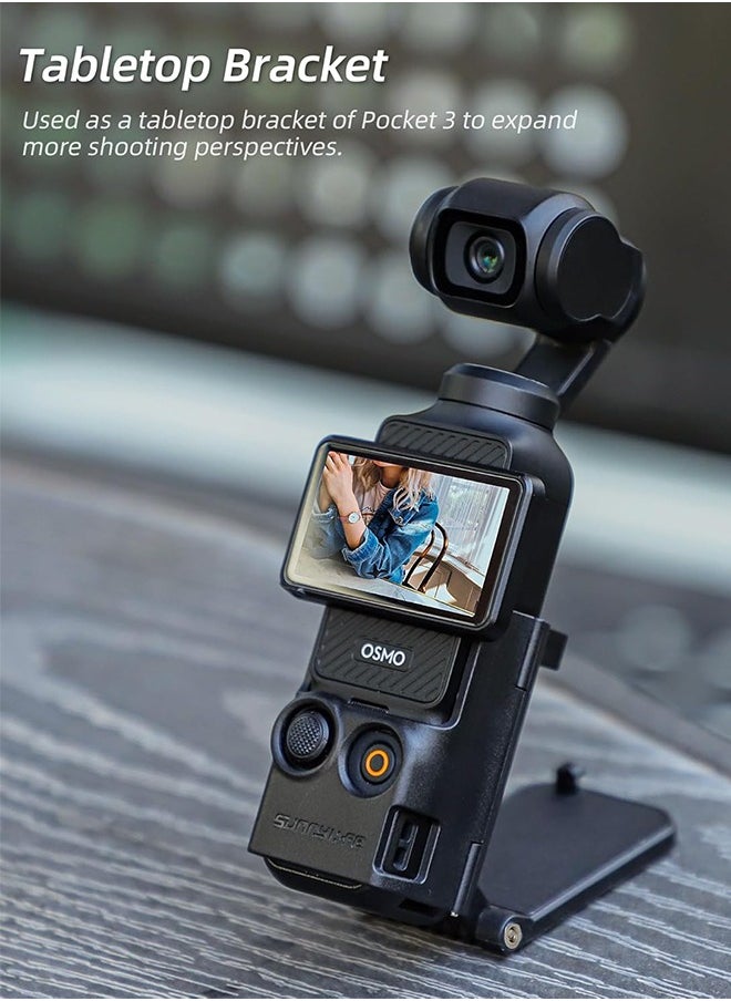 Magnetic Suction Bracket, Compatible With Dji Osmo Pocket 3, Pocket3 Accessory Expansion Adapter Magnetic Suction Shell Base,For Desktop, Vertical Surface Use, Adjustable, Black