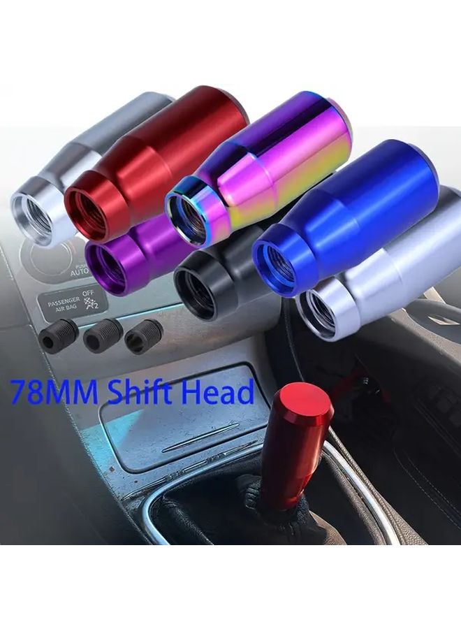 Universal Weighted Aluminum Alloy Gear Shift Knob 78mm Titanium Color - Image 1