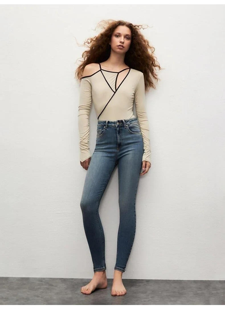 إل تي بي Marcella x Janna Wash extra high waist skinny women's trousers