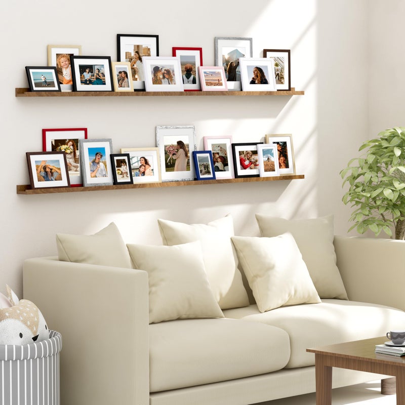Vittanly 4x6 Picture Frame Set of 4, Display Pictures 3.5x5 with Mat or 4x6 without Mat, Small Photo Frames for Wall or Tabletop Display, Engineered Wood with Shatter Resistant Plexiglass, Red - Image 3