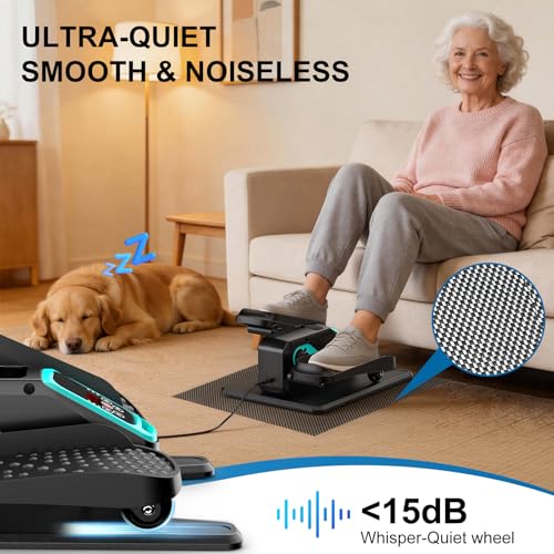 VIVURN018 Under Desk Elliptical 12 Speed 5 Modes Mini Motorized Leg Exerciser While Sitting for Seniors As Seen on TV with NonSlip Mat Quiet Portable Electric Pedal Exerciser for Home and Office - Image 3