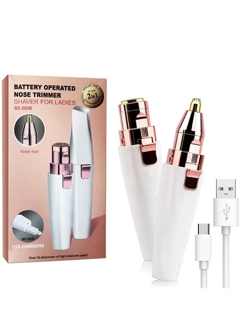 2-In-1 USB Electric Eyebrow Trimmer Facial Hair Removal Rechargeable - Image 2
