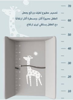 عربست طاولة تغيير ملابس الأطفال المحمولة القابلة للطي والمضادة للماء مع عجلات منظم حضانة محمول لحديثي الولادة رمادي  - Image 4