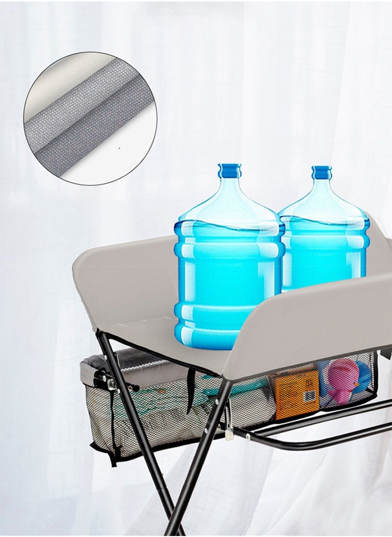 Arabest Portable Foldable Waterproof Baby Changing Table with Wheels Portable Nursery Organizer for Newborn Essentials Grey  - Image 5