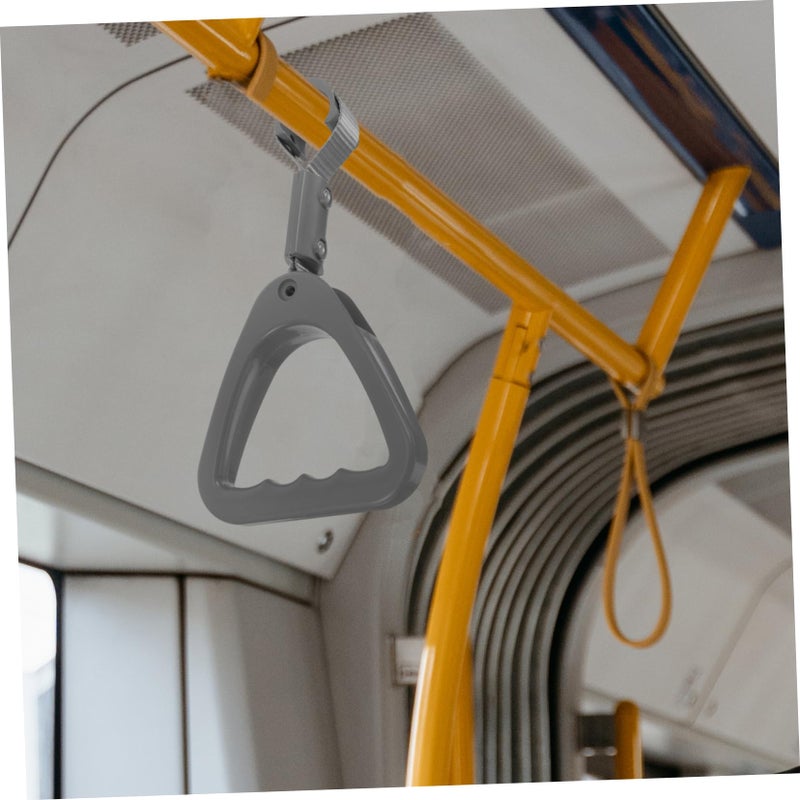 Gray Triangle Subway Handle Ring Sturdy Portable Support Grip for Elderly Safety Easy Install - Image 5