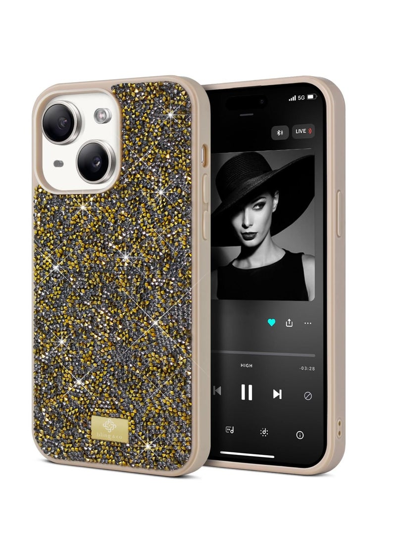 Case For iPhone 15 Plus/iPhone 14 Plus Case Glitter, Sparkle Diamond Crystal Bling Case with Bling, Ultra Thin Lightweight Full Body Shockproof Anti-Scratch Protective Cover