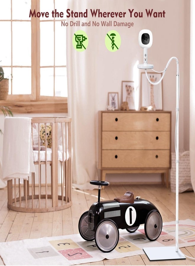 CaGuan Baby Monitor Floor Stand Compatible with HelloBaby, Nanit Pro, Infant Optics, Babysense, Owlet, Baby, Bonoch, Adjustable Height from 37.4-69, Universal Baby Camera Stand Mount, Safety for Nursery - Image 3
