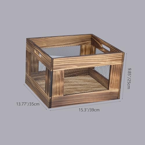 ARTAWEIN Vinyl Record Storage Crate Wooden Record Holder for Albums Holds up to 80100 LPs Rustic Vintage Style Organizer Box with Handles Easy Assembly Display for Music Room Office - Image 3
