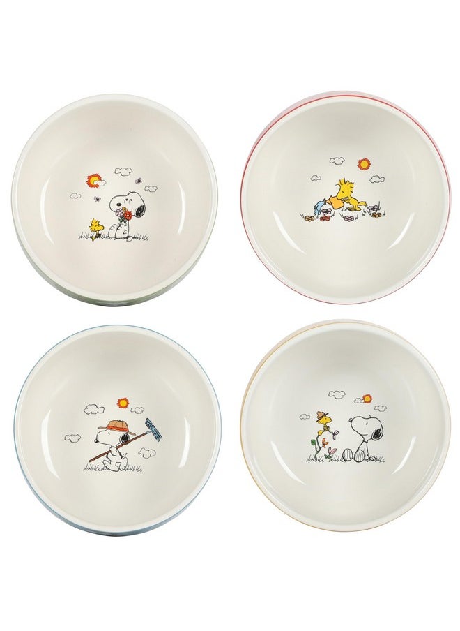 Peanuts Peanuts Snoopy 4 Pack Stackable 5.5" Decorated Stoneware Bowl Set  - Image 4