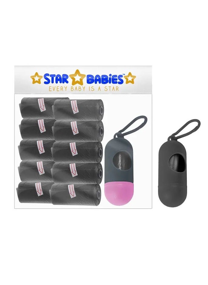 STAR BABiES Star Babies - Scented Bag Pack of 10/150 Bags Black & Assorted Dispenser  - Image 1