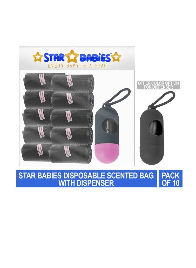 STAR BABiES Star Babies - Scented Bag Pack of 10/150 Bags Black & Assorted Dispenser  - Image 2