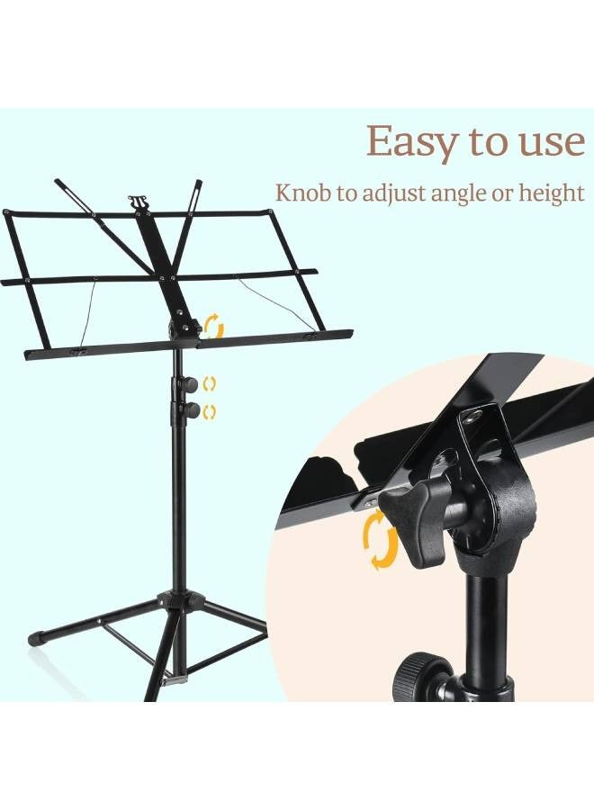Generic Display4top adjustable heights sheet music stand holder,portable folding metal music stand with carrying bag,lightweight for storage or travel, black  - Image 4
