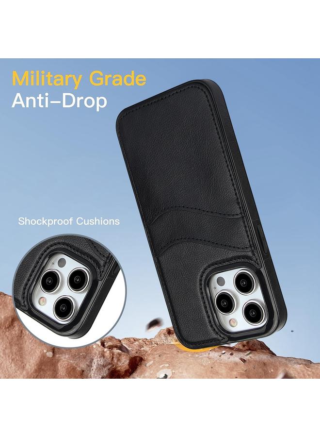 Zaboon Case For iPhone 13 Litchi Leather Skin Card Slots Phone Case - Image 3