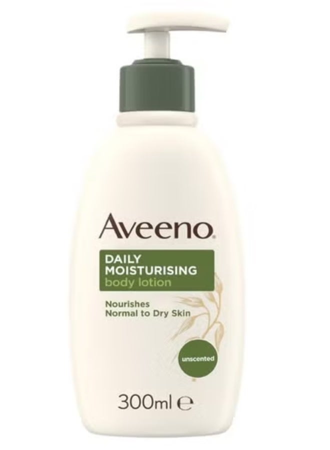 Aveeno Daily Moisturising Body Lotion 300ml | With Soothing Oats, Fragrance-Free, for Normal to Dry & Sensitive Skin - Image 1