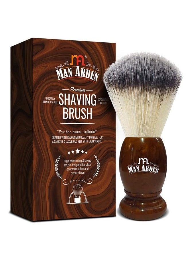 Man Arden Vintage Finish Premium Shaving Brush With Ultra Soft & Absorbent Bristles & Long Handle | Cruelty Free | For A Smooth Shave 