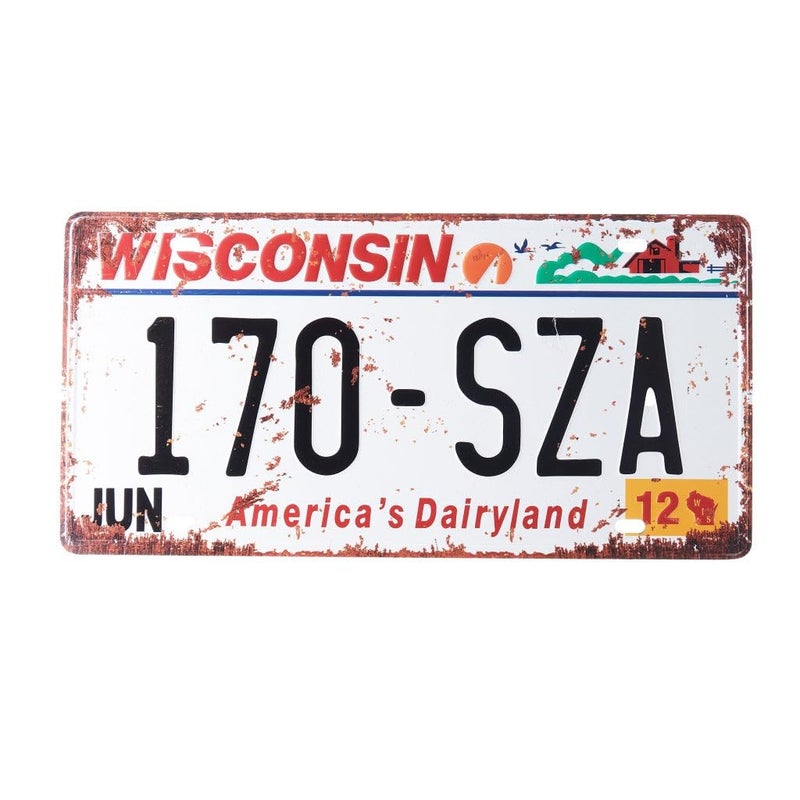 Eazywagon Wisconsin 170 SZA Multipurpose Metal Signs - License Wall Plate, Decorative Car Tag - Ideal for Cafe, Restaurant, Shop, Home, Hotel, Club, Office, Living Area - Image 1