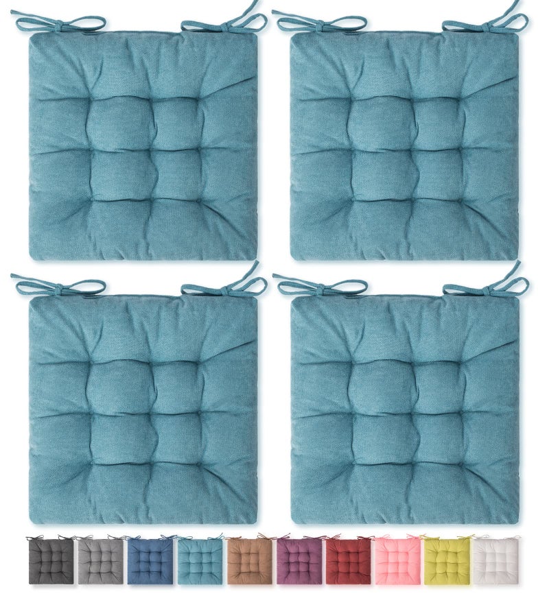 SQUARE MOON 4 Pack Seat Cushion Comfort Chair Pads for Indoor  Outdoor Dining  Office Chairs