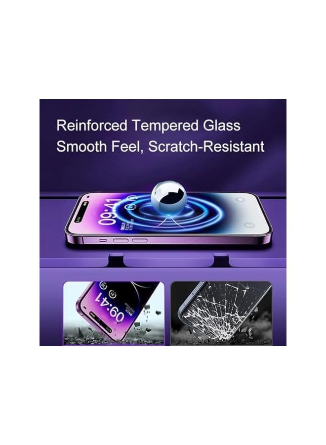 بروماس فيلم مقسى للغرفة النظيفة من الحرير، فيلم زجاجي مقسى عالي الدقة مضاد للزقزقة، واقي شاشة للخصوصية لهاتف iPhone 16/15/14/13/12 Pro Max/Plus (قطعتان/إصدار الخصوصية) - Image 2