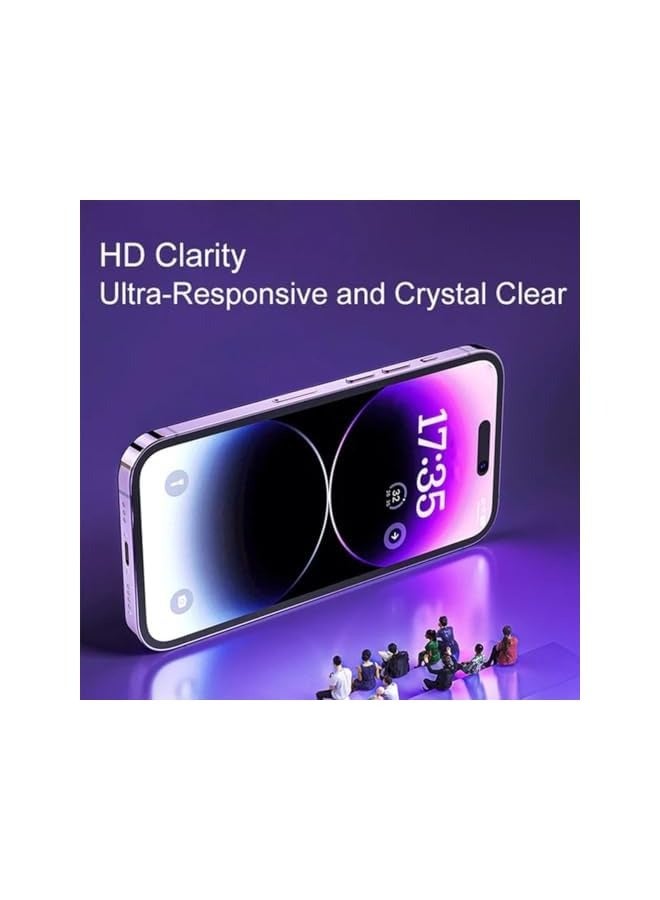 بروماس فيلم مقسى للغرفة النظيفة من الحرير، فيلم زجاجي مقسى عالي الدقة مضاد للزقزقة، واقي شاشة للخصوصية لهاتف iPhone 16/15/14/13/12 Pro Max/Plus (قطعتان/إصدار الخصوصية) - Image 4