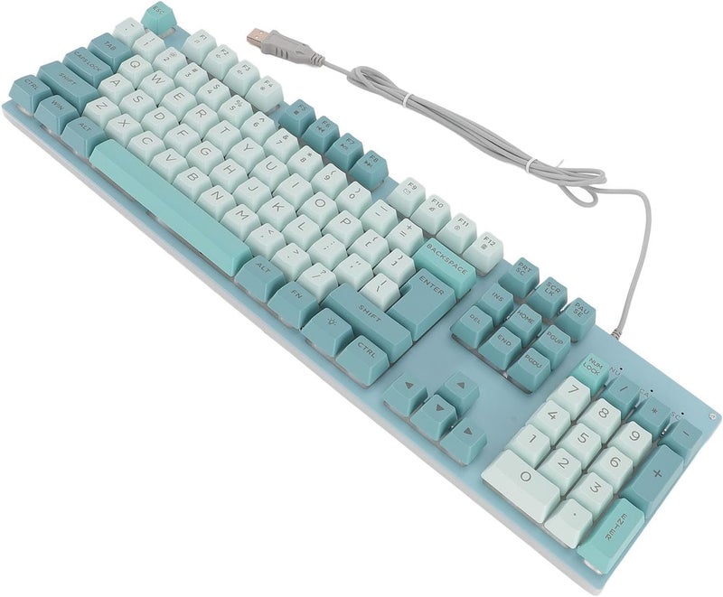 Gaming Keyboard, Large Letter No Delay 26 Key Rollover Spill Backlit Keyboard, USB with Elevated Metal Panel for PC Laptop (#3) - Image 1