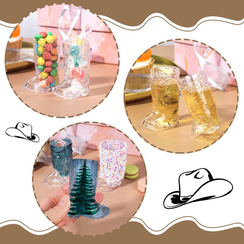 YAXINRUI YAXINRUI Cowboy Boot Shot Glasses - 24 Pcs 1 Oz Mini Plastic Cowboy Shot Glasses Boot Cups for Cowboy Theme Parties Decorations, Bachelorette Party Supplies, Wedding and Birthday Decorations  - Image 4