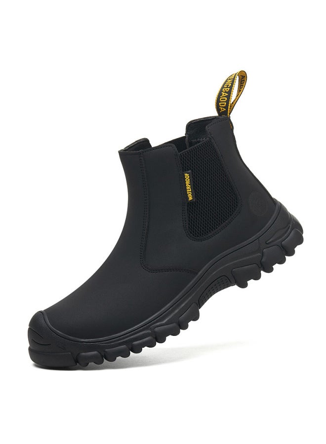 New Product, Four-season Slip-on Anti-smash Anti-puncture Lightweight Cushioned Safety Shoes, Steel Toe, Wear-resistant Welding Shoes, Shiny