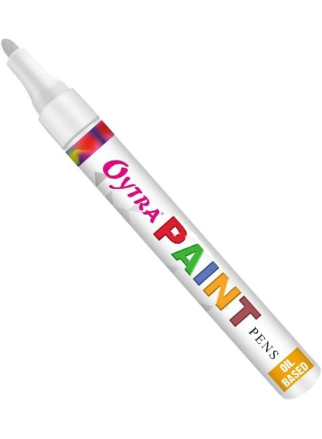 Oytra Paint Marker Pens Permanent Waterproof Pen Works and All Surfaces Wood Fabric Steel Glass Resin (White) - Image 2
