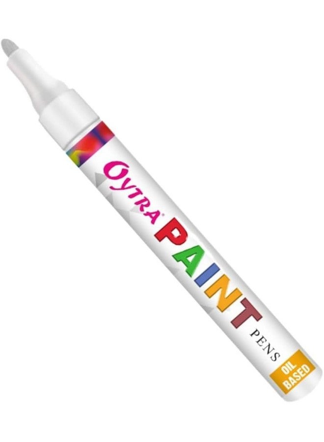 Oytra Paint Marker Pens Permanent Waterproof Pen Works and All Surfaces Wood Fabric Steel Glass Resin (White) - Image 1