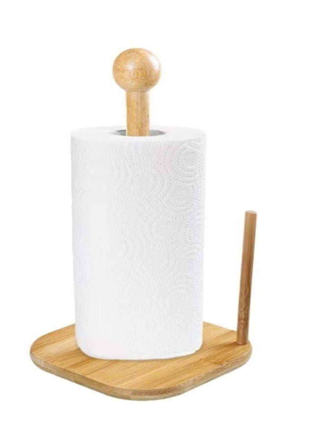 ATM Eco-Friendly Bamboo Paper Towel Holder with Square Base – 15x31cm - Image 2