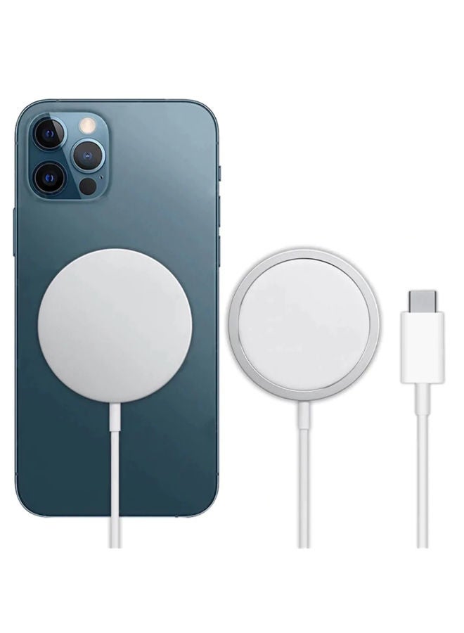SHOPI Replacement Wireless Magnetic Charger For Apple iPhone 12/12 Mini/12 Pro/11 White - Image 1