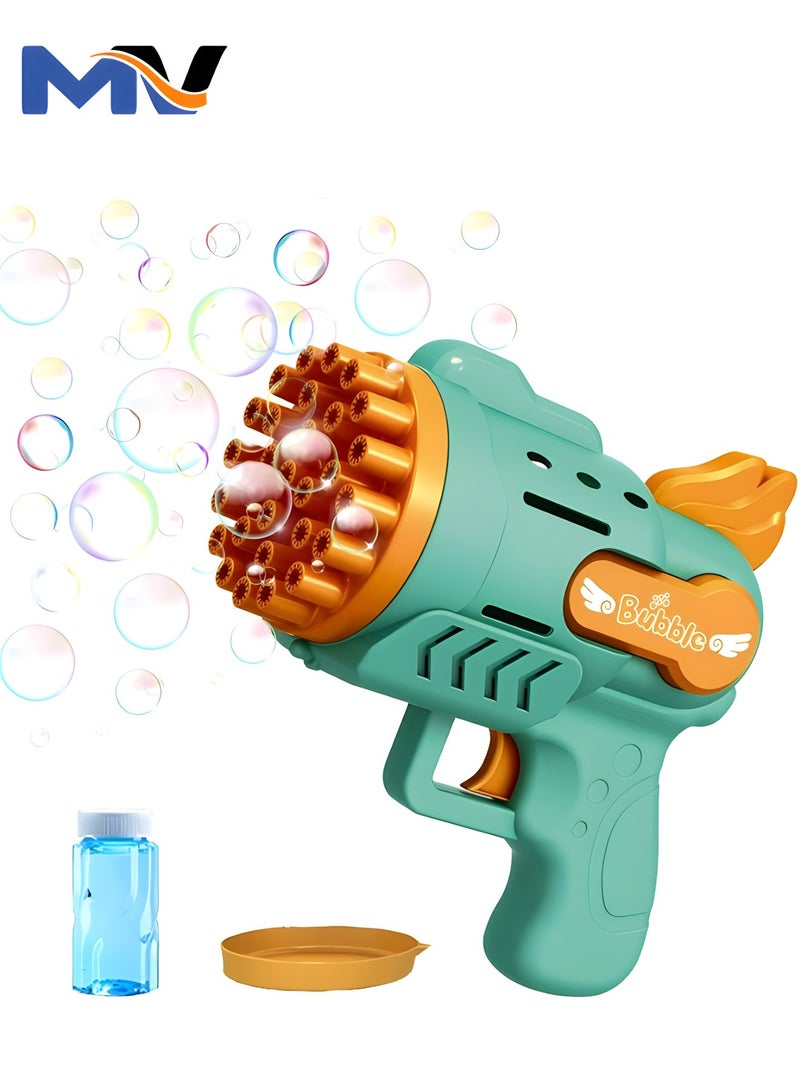 MAGIC VAULT 29 Holes Bubble Machine Gun with Colorful Lights, Rocket Boom Bubble Makers for Kids Adults, Cool Outdoor Birthday Wedding Party Gift Camping Summer Toy - Image 1