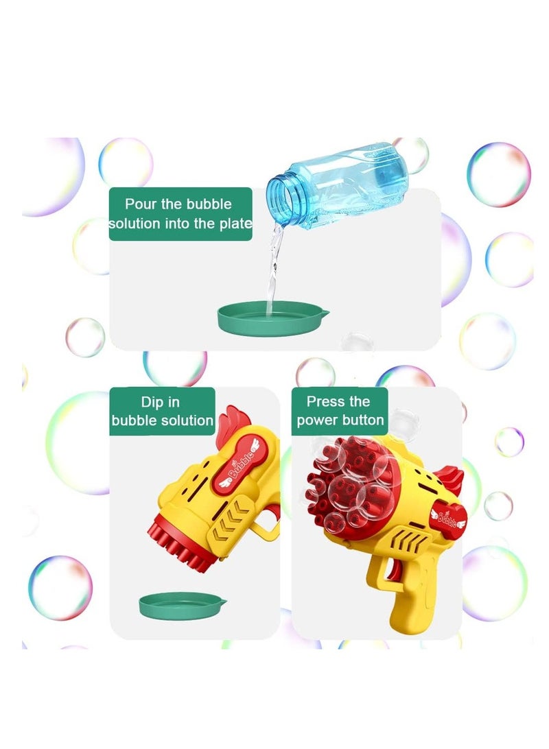 MAGIC VAULT 29 Holes Bubble Machine Gun with Colorful Lights, Rocket Boom Bubble Makers for Kids Adults, Cool Outdoor Birthday Wedding Party Gift Camping Summer Toy - Image 4