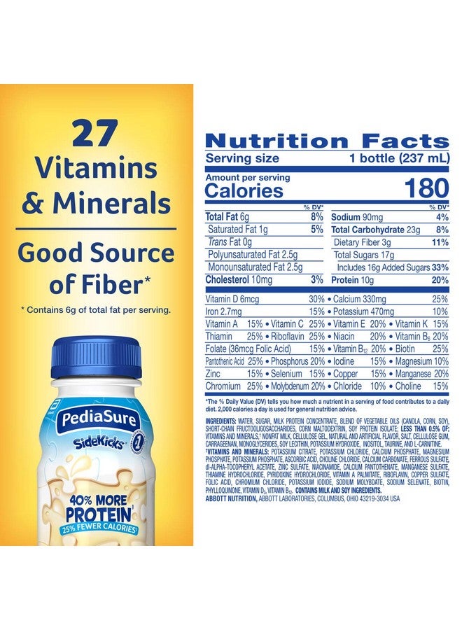PediaSure SideKicks, High Protein Nutrition Shake for Kids, Vanilla, 8 fl oz (Pack of 24) - Image 5