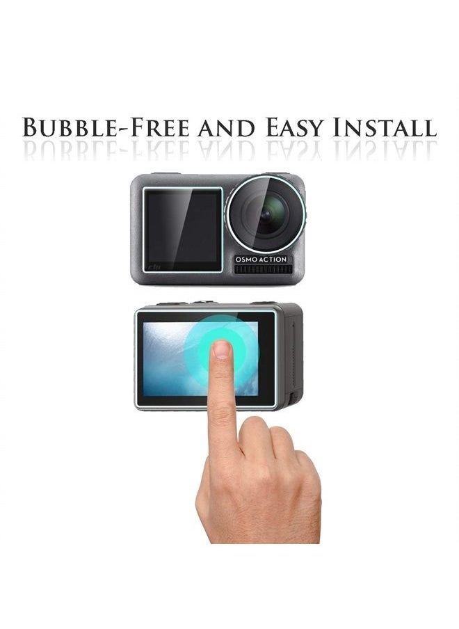 Orzero (3 Sets) Tempered Glass Screen Protector Compatible for DJI OSMO Action, 3 Screen Protector Plus 3 Lens Protector, Anti-Scratch Bubble-Free High-Definition (Lifetime Replacement) 