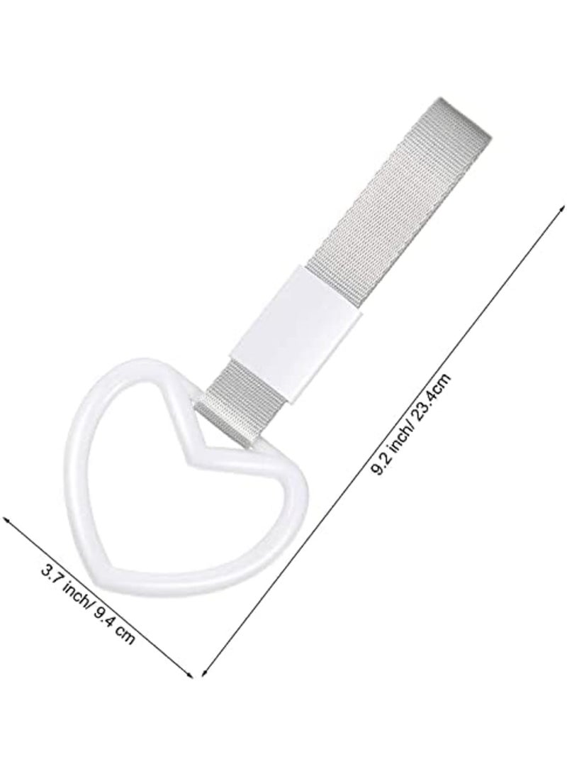Luckam 4 Pieces Tsurikawa Ring Heart-Shaped Car Hand Strap Decorative Warning Loops Rear Bumper Warning Ring for Car Interior Exterior Decoration - Image 2