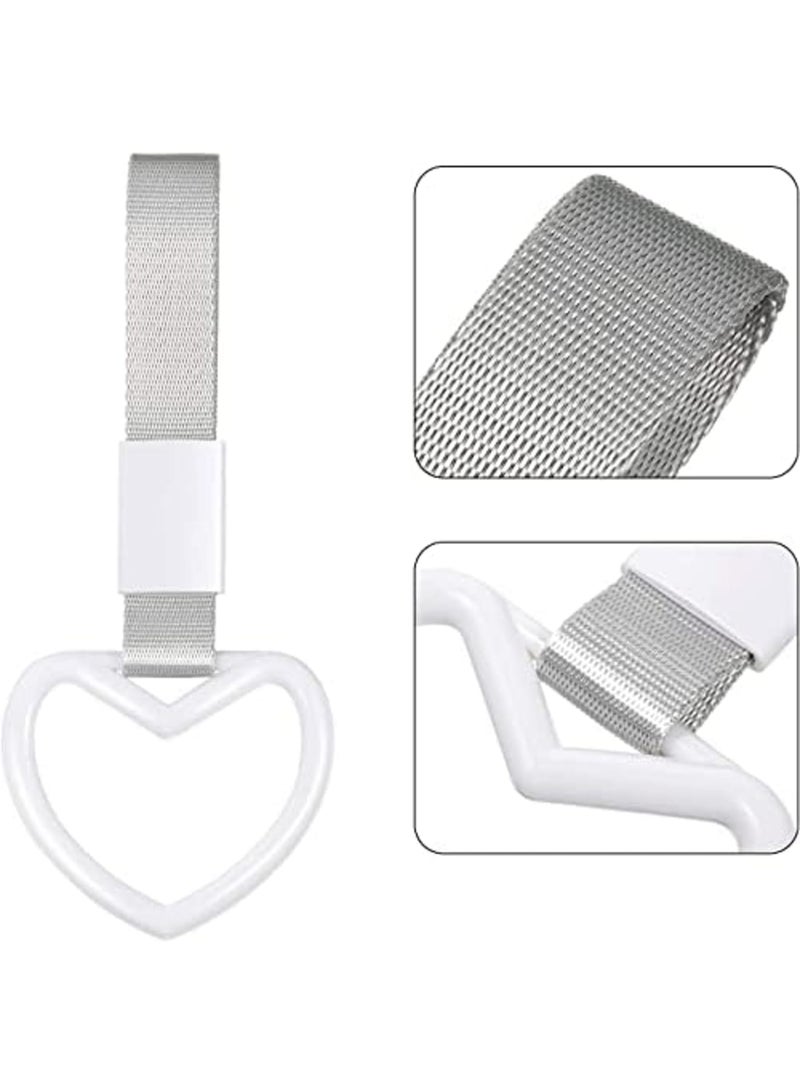 Luckam 4 Pieces Tsurikawa Ring Heart-Shaped Car Hand Strap Decorative Warning Loops Rear Bumper Warning Ring for Car Interior Exterior Decoration - Image 3