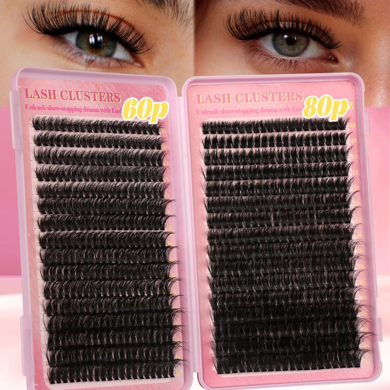 Gmagictobo Volume Lash Extension Kit Thick Cluster Eyelash Extensions 10-18MM Lash Clusters 640Pcs Individual Lash Extensions DIY Lashes Clusters with Lash Bond and Seal Lash Tweezers - Image 3