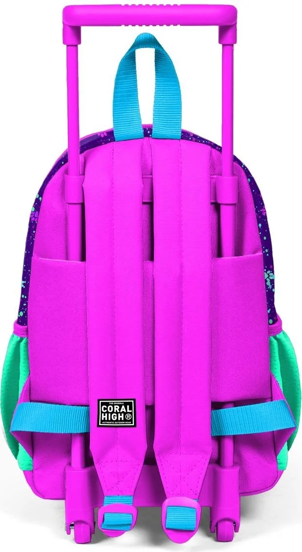 CORAL HIGH Mini Nest Squeegee Backpack Purple Pink Cat Patterned Two Compartments 24032
