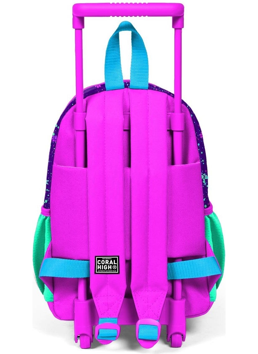 CORAL HIGH Mini Nest Squeegee Backpack Purple Pink Cat Patterned Two Compartments 24032  - Image 4