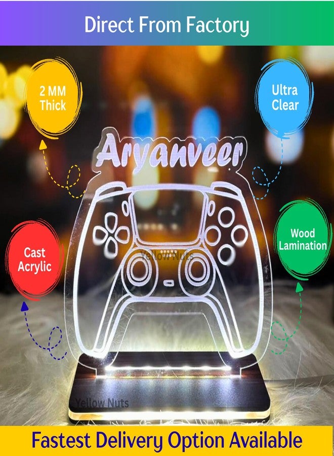 Yellow Nuts Personalized Name led Night Table Acrylic Engraved Lamp Customized Gifts for Kids Birthday Gift Custom Name Game Remote (Video Game Remote) - Image 4