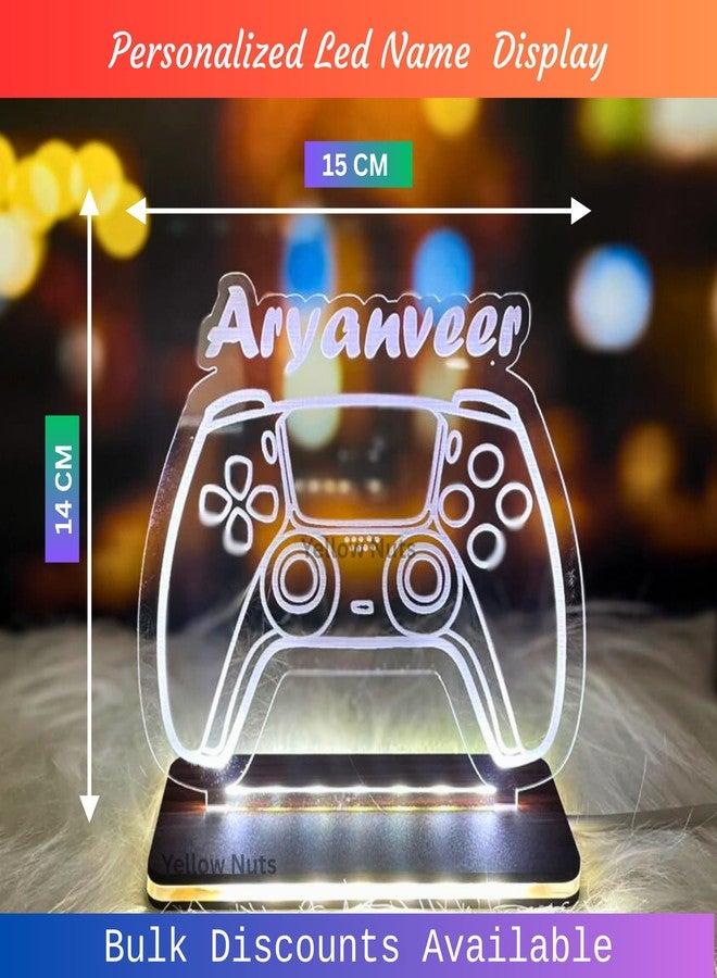 Yellow Nuts Personalized Name led Night Table Acrylic Engraved Lamp Customized Gifts for Kids Birthday Gift Custom Name Game Remote (Video Game Remote) - Image 3