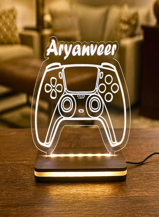 Yellow Nuts Personalized Name led Night Table Acrylic Engraved Lamp Customized Gifts for Kids Birthday Gift Custom Name Game Remote (Video Game Remote) - Image 1
