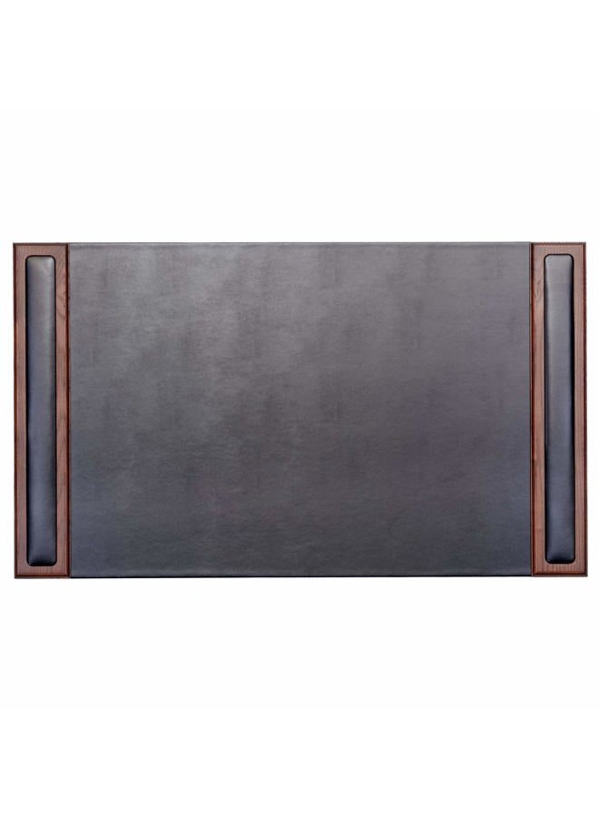 Dacasso Wood Set Luxury Leather Pad & Desk Organization Essentials, 8 Piece, Walnut & Black - Image 2