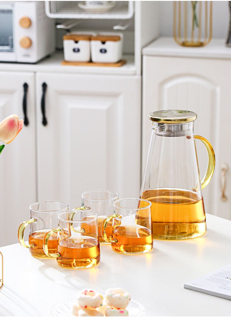 Shuer - Light Luxury Glass Kettle And Cup Set Household Nordic With One Pot And Four Cups - Image 1
