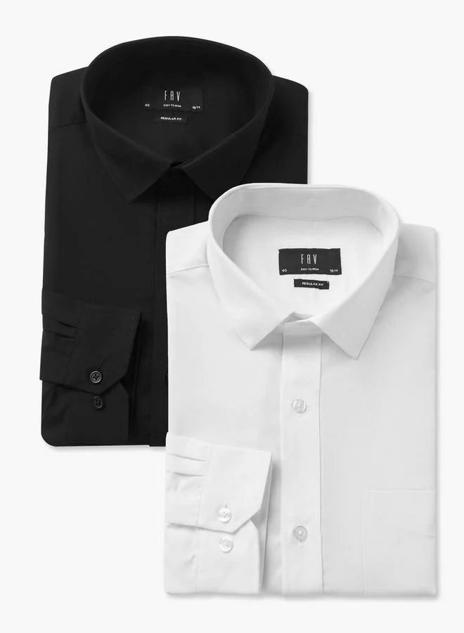 Splash FAV Men Regular Fit Collared Long Sleeves Shirt - Set of 2