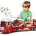 Bstoyder Kids Toys for 3 4 5 6 7 8 Years Old Boys 25 Fire Truck Toy with Racing Car and Helicopter Toddler Friction Powered Truck Vehicle Toy with Lights Sounds for Boys Girls Christmas Birthday Gifts - Image 2
