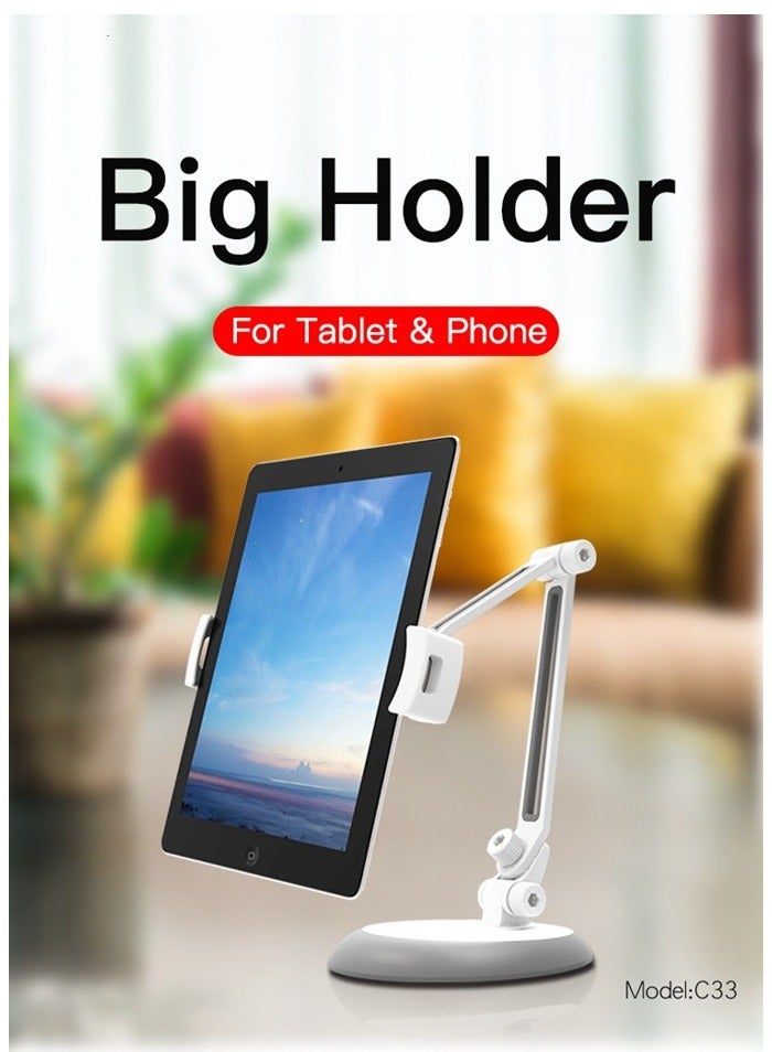 Yesido C33 Adjustable Desktop 10 Inch Tablet Monitor Phone Holder and 360 Degree Clamp Tablet Phone Holder - Image 2