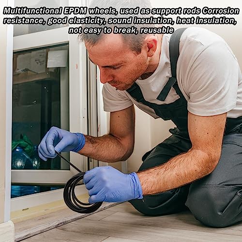 Frienda Backer Rod Foam Rubber Caulk Saver Concrete Expansion Joint Filler Weather Strip Seal for Gaps and Joints (Black,1/4 Inch x 50 ft) - Image 4