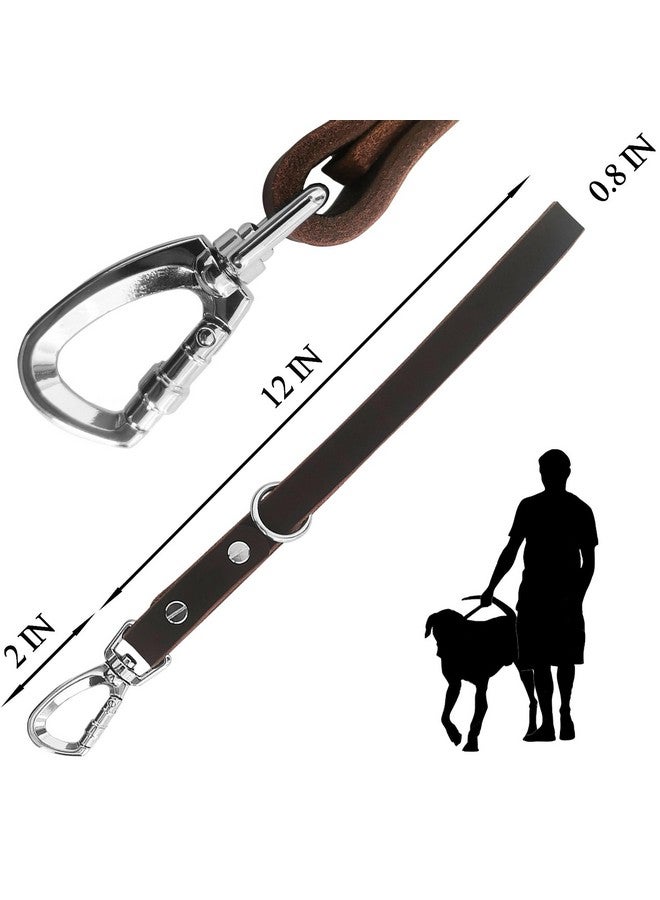AncBace Short Leather Dog Leash 14 Inch Lead With 360 Heavy Duty Metal Clip - Soft, Strong, Light for Medium and Large Dogs - Pet Training Walking Rope - Image 4